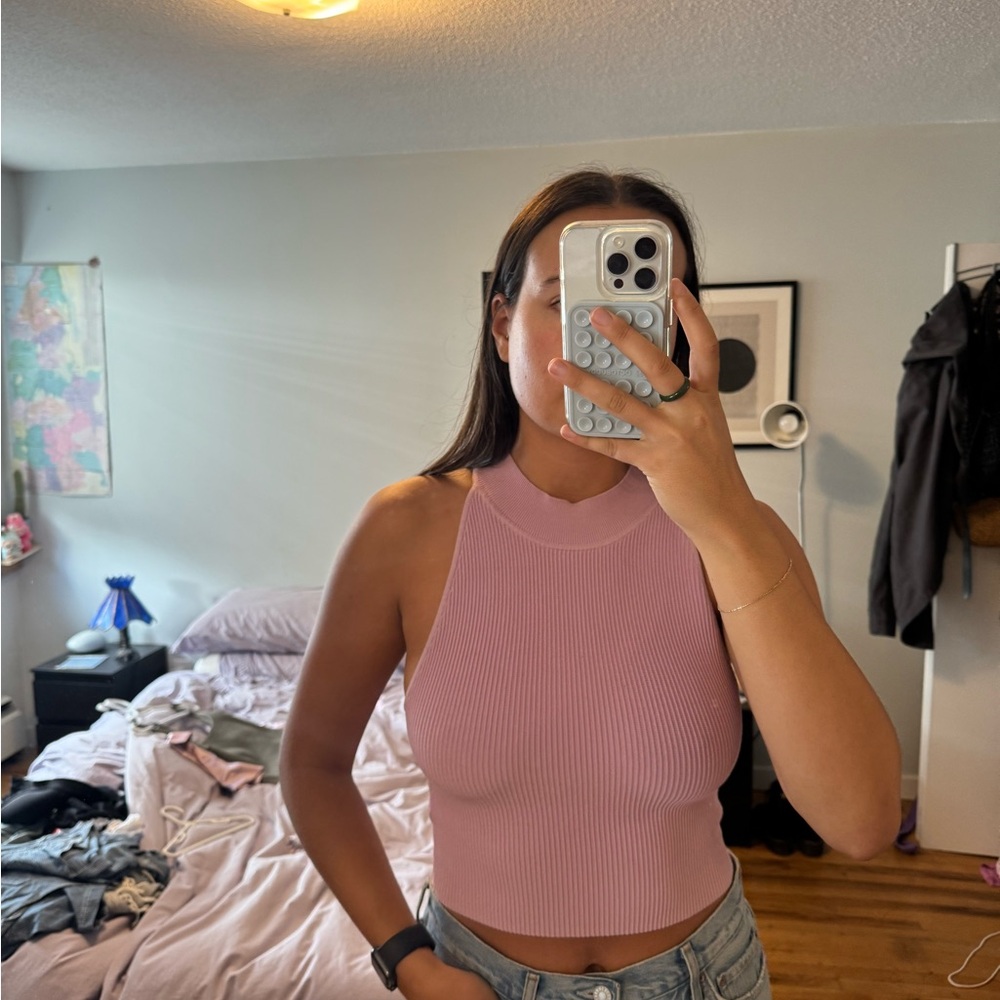 Aritzia Mauve Ribbed Tank Top - Picture 2 of 9